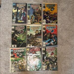 Marvel Semper Fi Comic with Blue and Yellow Cover